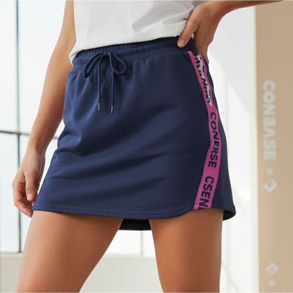 Converse Dark Blue Mini Skirt with Pink Highlights